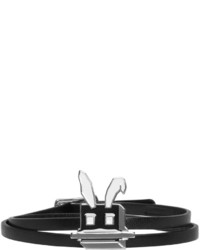 MCQ Alexander Ueen Black Electro Bunny Mini Wrap Bracelet