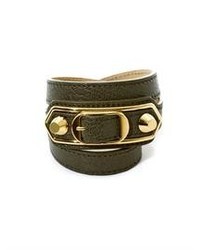 Balenciaga Studded Leather Wrap Around Bracelet