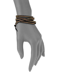 Chan Luu Beaded Leather Multi Row Wrap Bracelet