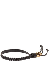 Alexander McQueen Black Braided Skull Bracelet