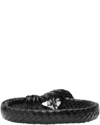 Alexander McQueen Black Braided Skull Bracelet