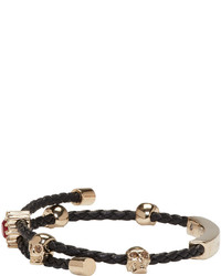 Alexander McQueen Black Friendship Skull Bracelet