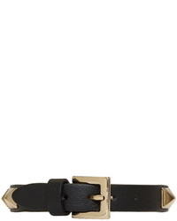 Valentino Black Garavani Leather Single Rockstud Bracelet