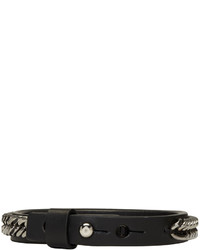 Givenchy Black Leather And Chain Bracelet