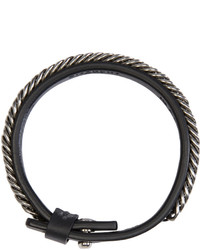 Givenchy Black Leather And Chain Bracelet