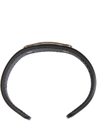 Givenchy Black Leather Logo Bracelet
