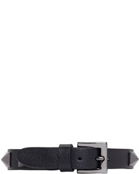 Valentino Black Leather Rockstud Bracelet