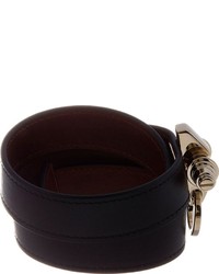 Givenchy Black Leather Triple Wrap Obsedia Bracelet