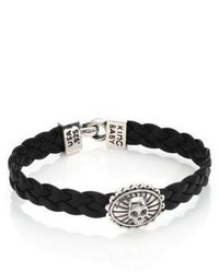 King Baby Studio Braided Leather Concho Bracelet