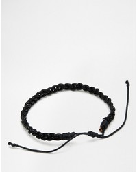Asos Brand Leather Bracelet Pack With Feather