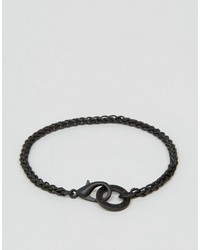 Icon Brand Chain Bracelet In Matte Black