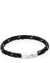 Tateossian Click Scoubidou Leather Weave Bracelet