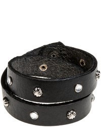 Danbury Cowgirl Rock Stud And Rhinestone Wrap Bracelet Leather