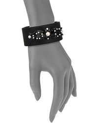 Givenchy Crystal Leather Cuff Bracelet