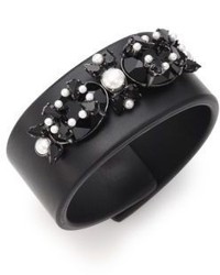 Givenchy Crystal Leather Cuff Bracelet