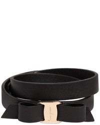 Salvatore Ferragamo Doubled Leather Bracelet W Bow