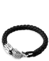 King Baby Studio Eagle Leather And Sterling Silver Bracelet