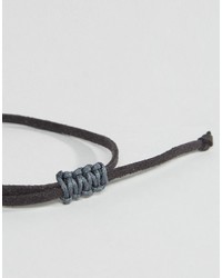 Asos Faux Leather Bracelet Pack In Black