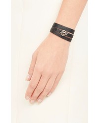 Feathered Soul Leather Wrap Bracelet With Raw Black Diamond Grey Diamond Charm
