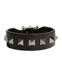 Valentino Garavani Rockstud Camo Leather Bracelet Black