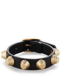 Balenciaga Giant Leather Golden Stud Bracelet