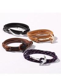 Miansai Gold Anchor Leather Bracelet