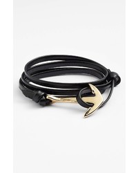 Miansai Gold Anchor Leather Bracelet