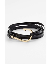 Miansai Gold Hook Leather Bracelet