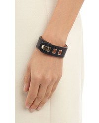 Valextra Grained Leather Bracelet Black