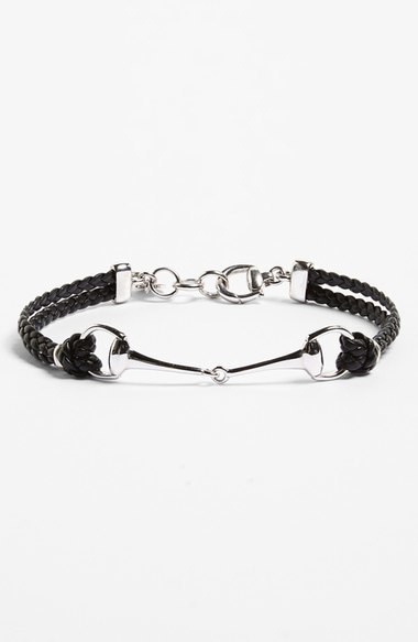 Gucci Horsebit Leather Bracelet, $350 