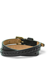Alexander McQueen Leather And Gold Tone Wrap Bracelet