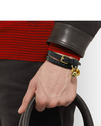 Alexander McQueen Leather And Gold Tone Wrap Bracelet