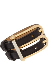Balenciaga Leather B Bracelet Colorless