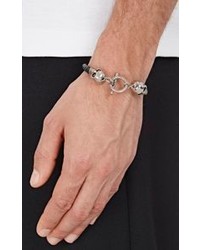 Alexander McQueen Leather Skull Charm Bracelet