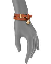 Alexander McQueen Leather Skull Wrap Bracelet