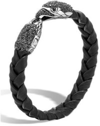 John Hardy Legends Batu Leather Eagle Bracelet Black