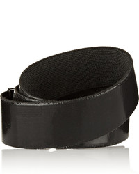 Mm6 Maison Margiela Leather Trimmed Coated Elastic Wrap Bracelet
