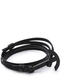 Miansai Noir Modern Anchor Leather Wrap Bracelet
