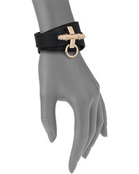 Givenchy Obsedia Three Row Leather Wrap Bracelet