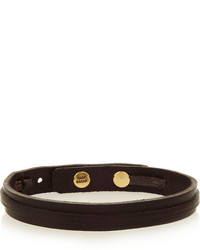 Isabel Marant Set Of Two Leather Cotton And Gold Tone Bracelets