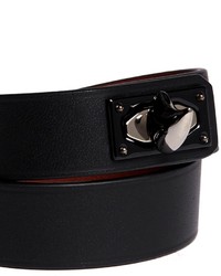 Givenchy Shark Tooth Double Wrap Leather Bracelet