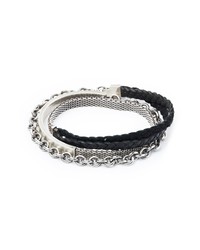 title of work Signature Sterling Silver Leather Wrap Bracelet