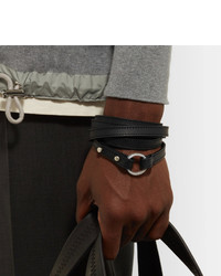 Maison Margiela Silver And Leather Wrap Bracelet