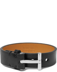 Tom Ford Silver Plated And Leather Bracelet