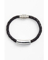 Simon Sebbag Safari Leather Bracelet Black Silver