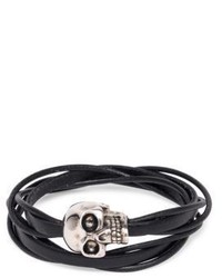 Alexander McQueen Skull Calfskin Leather Bracelet