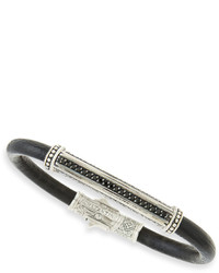 Konstantino Spinel Inlay Leather Bracelet