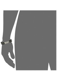 Steve Madden Stainless Steel Aged Leather Chain Bracelet Bracelet