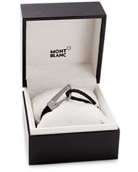 Montblanc Steel Braided Leather Bracelet