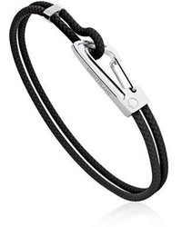 Montblanc Steel Braided Leather Bracelet